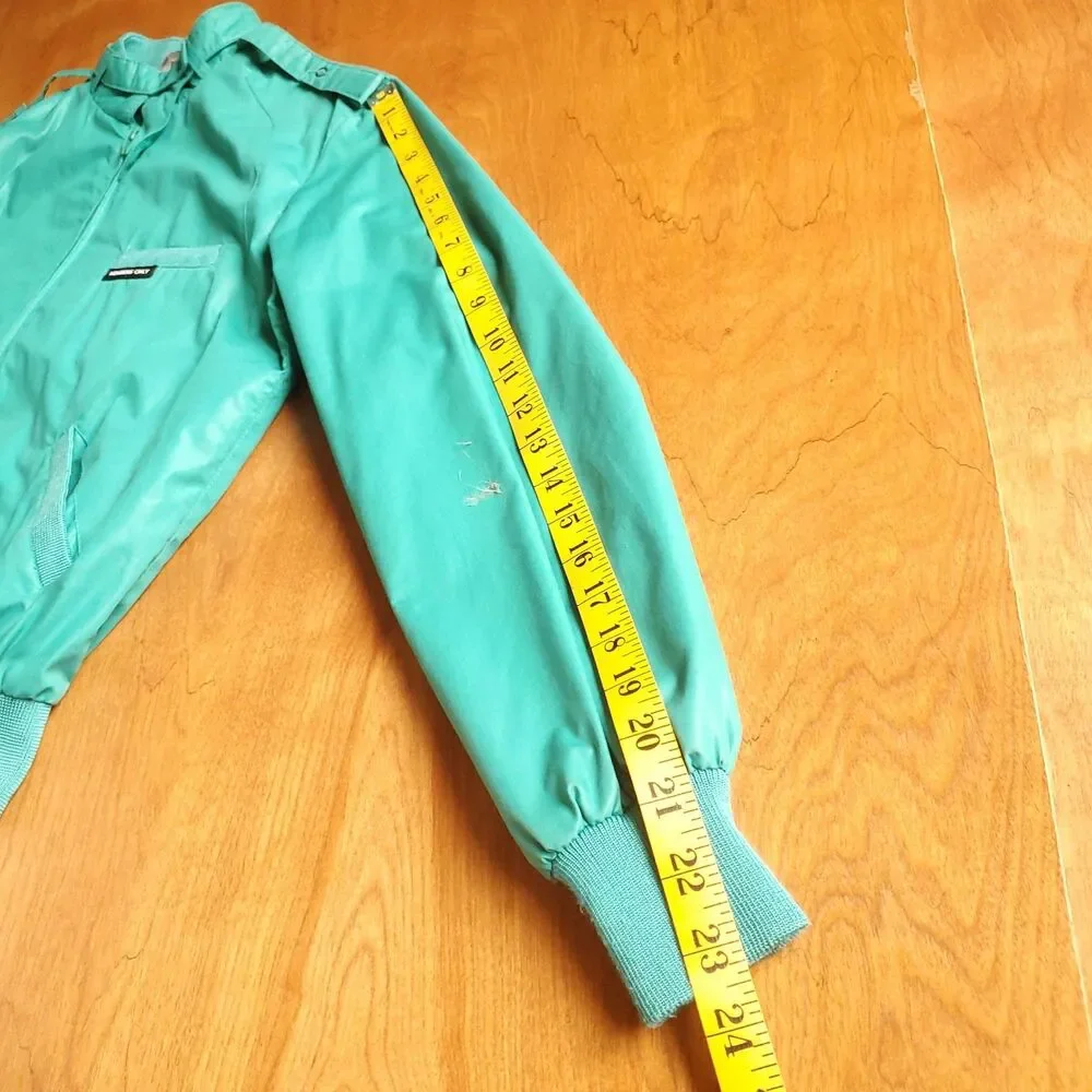 Classic Members Only Jacket Kids 7/8 Teal Green Vintage Iconic Bomber Racer